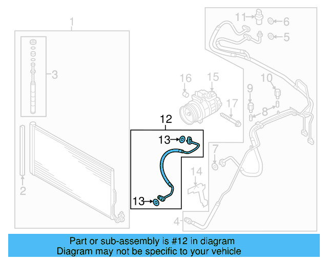 A/C Refrigerant Discharge Hose 7P0-820-721-L - View 4