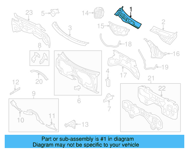 Cowl Grille 7P6-819-402-D - View 9