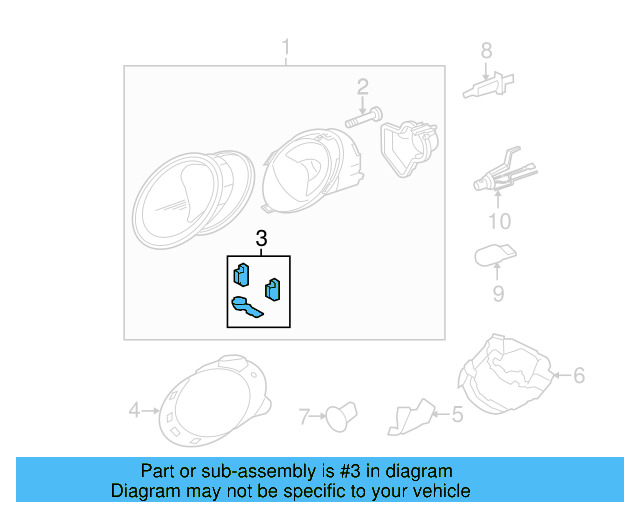 Headlamp Assembly Repair Kit 1C0-998-141 - View 11