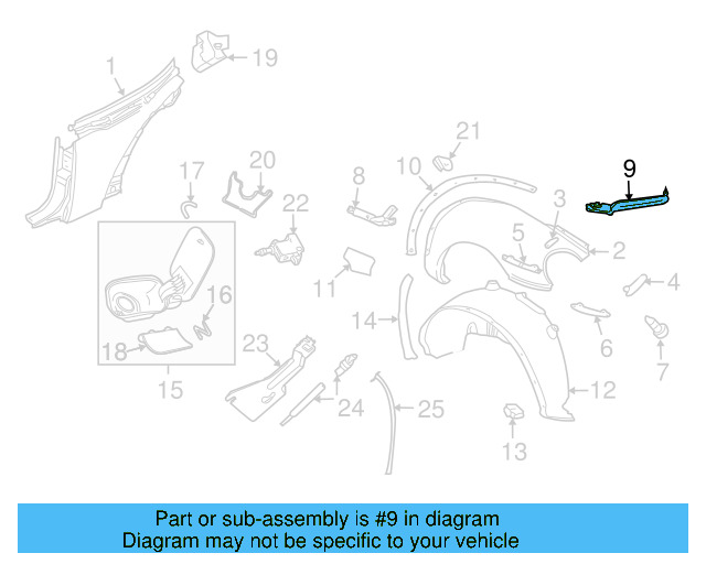 Fender Rear Bracket 1C0-821-230-E - View 16