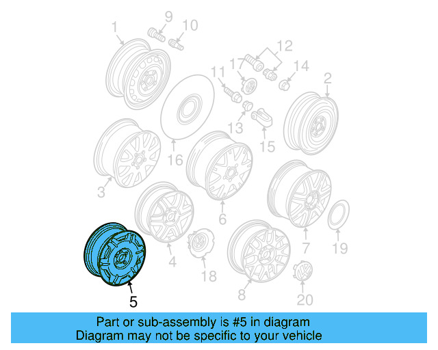 Wheel, Alloy 3B0-601-025-L-Z31