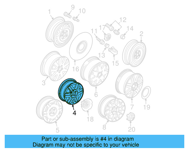 Wheel, Steel 3B0-601-027-D-03C - View 10