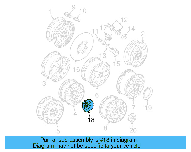 Center Cap 7D0-601-165-BXF - View 11