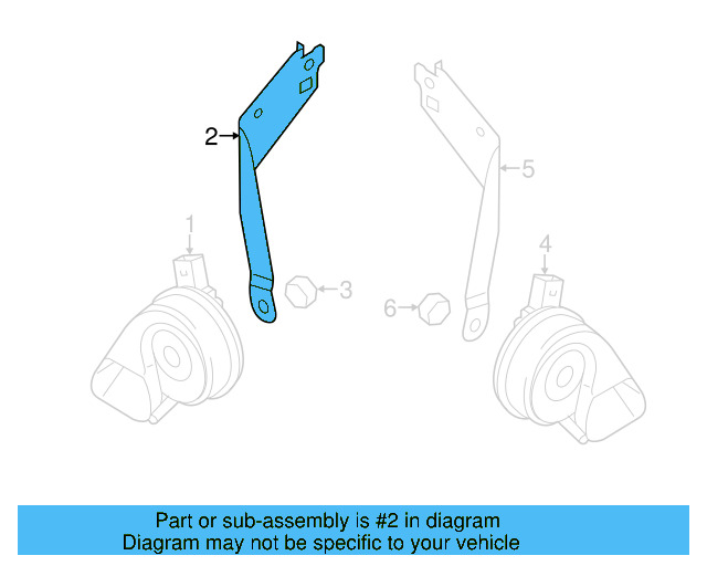High Note Horn Mount Bracket 7P6-951-182-B - View 3