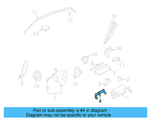 Passenger Air Bag Retainer Bracket 1K0-880-195-D
