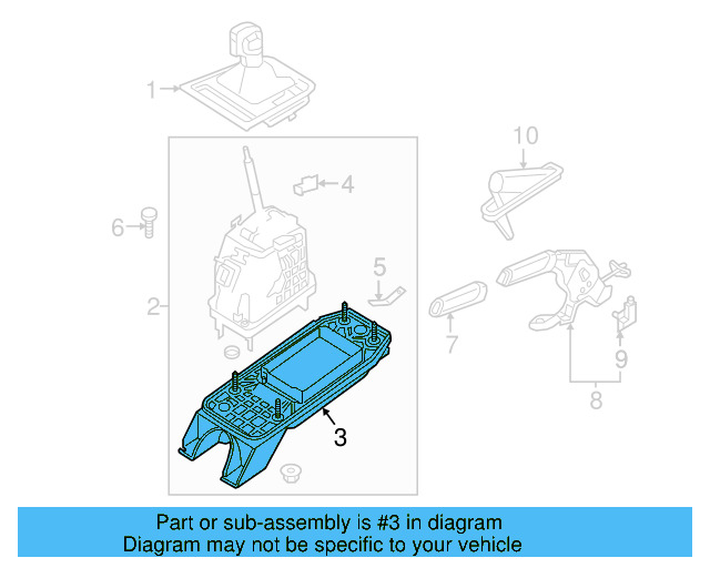 Console Body Center Bracket 5N0-867-190 - View 9