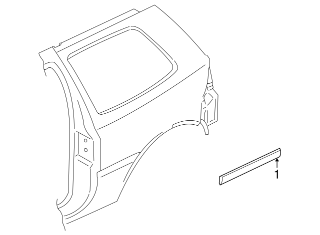 Body Side Molding (Unpainted) 1j4853754bgru - View 3