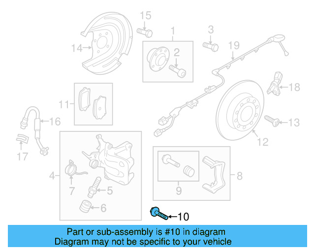 Disc Brake Caliper Bracket Mounting Bolt N-911-689-01