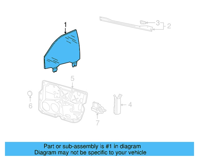 Door Glass 3D4-845-021-K - View 3