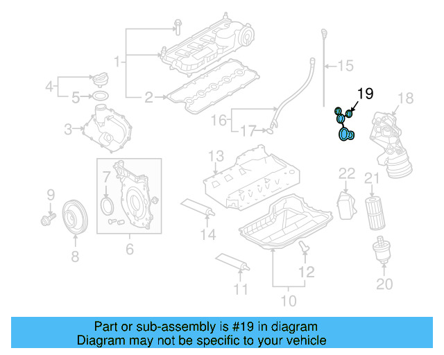 Engine Oil Filter Adapter Gasket 07K-115-441 - View 15
