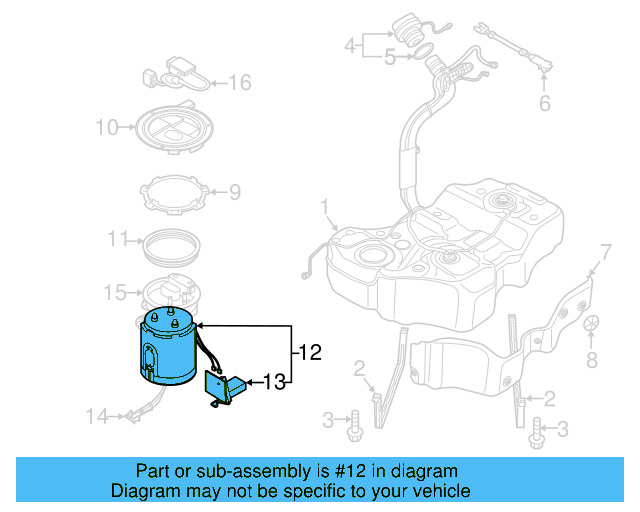 Fuel Pump Assembly 3C8-919-051-A - View 17