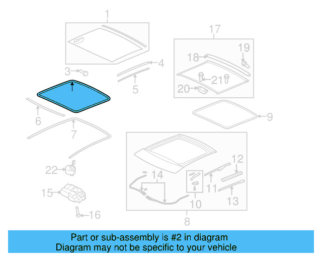 Sunroof Glass Gasket 3C8-877-439-A - View 3