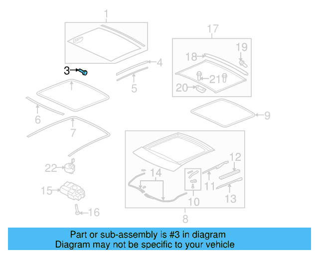 Sunroof Glass Mount Kit 3C8-898-056 - View 4