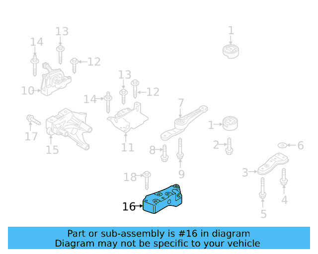 Trans Mount Lower Bracket 1K0-199-117-CD - View 65