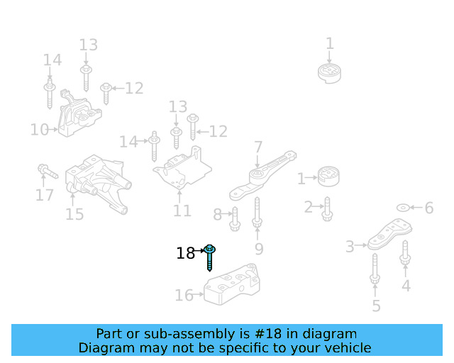 Trans Mount Bracket Mount Bolt N-107-090-01 - View 37