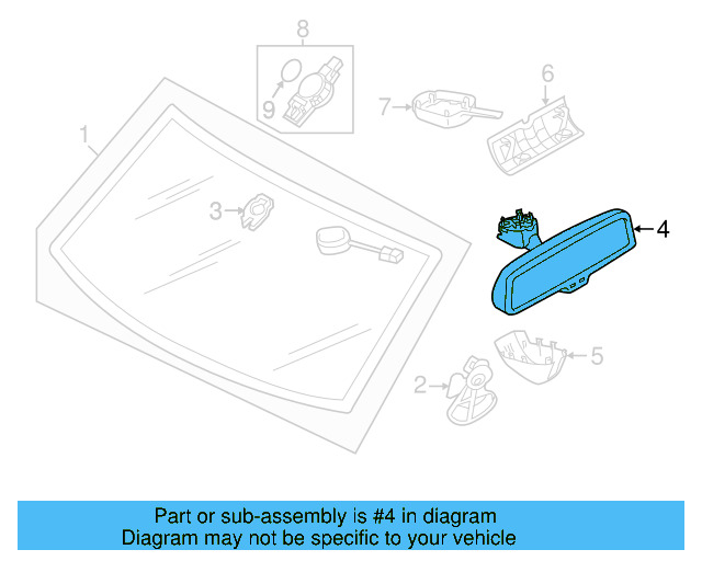 Interior Rear View Mirror 7P6857511N9B9