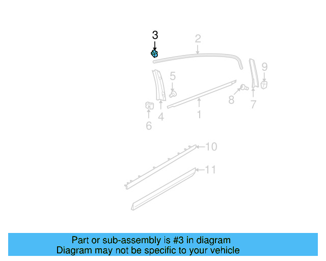 Frame Molding Clip 3C0-837-975 - View 7