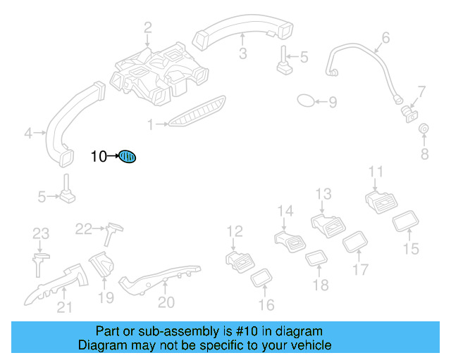Defroster Nozzle 7P6-819-705-4A1 - View 10