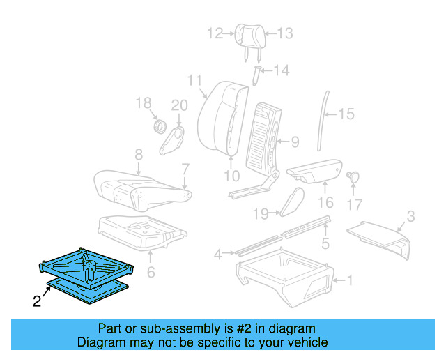 Seat Frame 701881677BA28 - View 3