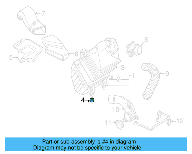 Air Cleaner Assembly Grommet 8K0-129-669 - View 11