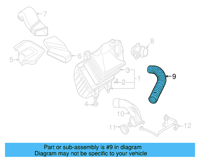 Intake Hose 8D0-129-627 - View 3