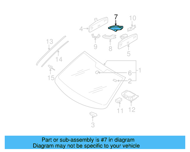 Mirror Inside Side Cover 3C0-858-548-9B9 - View 3