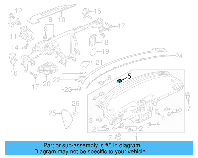 Instrument Panel Clamp 3C0-857-117 - View 12