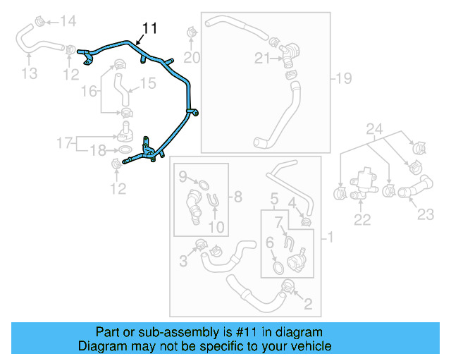 Water Return Tube 06K-121-075-BA - View 4