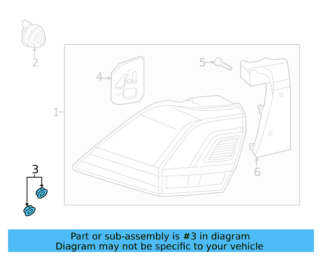 Combo Lamp Assembly Grommet 3G0-945-229