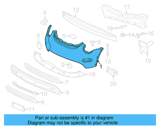 Bumper Cover (Unpainted) 1c0807221lgru - View 2