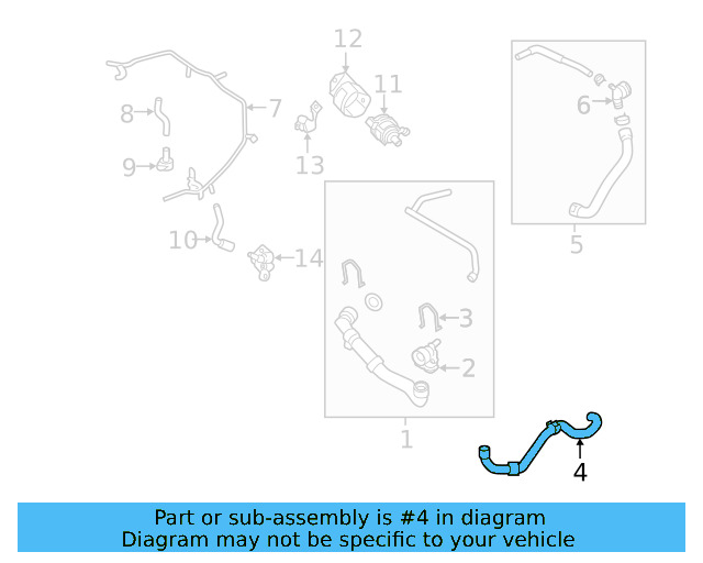 Coolant Hose 3Q0-122-157-AJ - View 3