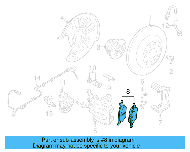 Disc Brake Pad Set Rear 3QF-698-451 - View 4