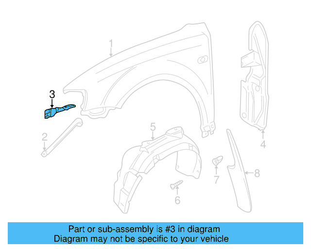 Fender Support Plate 3B0-821-238 - View 3