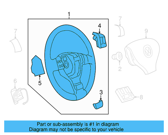 Steering Wheel 5C0-419-091-M-E74 - View 7
