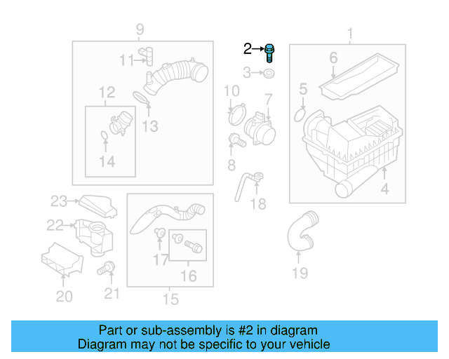 Air Cleaner Assembly Bolt 1K0-129-381 - View 16
