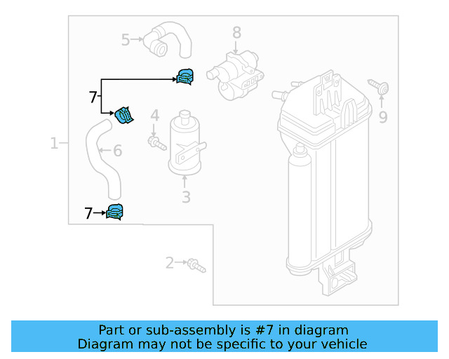Reservoir Hose Clamp N-906-869-02 - View 134