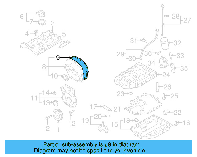 Timing Cover Gasket 06H-103-483-C - View 10