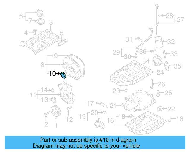 Inner Timing Cover Seal 06L-103-085-B - View 19