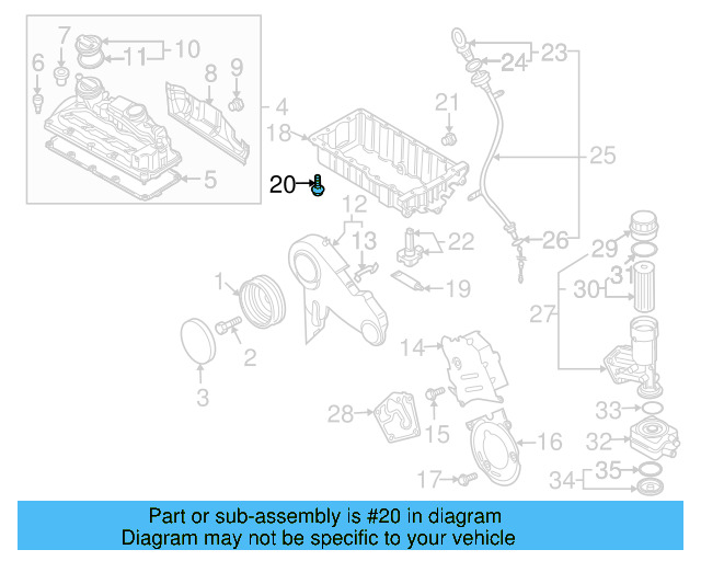 Upper Oil Pan Bolt N-910-506-01 - View 2