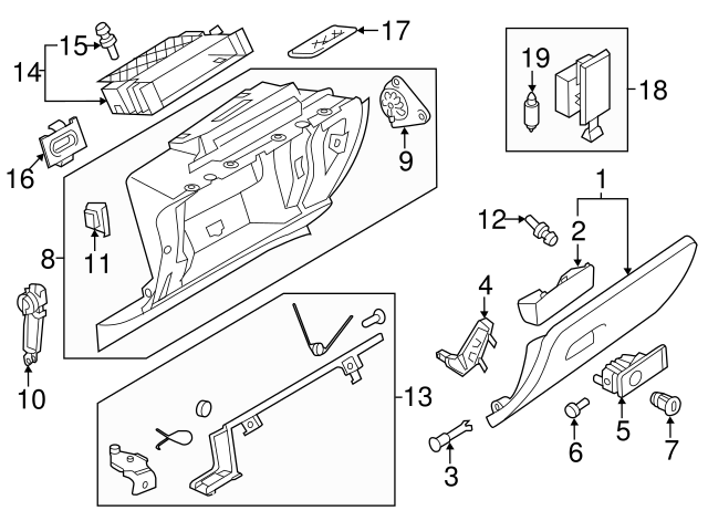 Glove Box Frame Bumper 3C0-857-145 - View 6