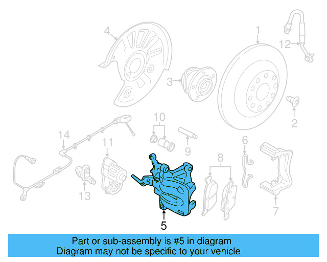 Disc Brake Caliper 5Q0-615-423-E-SL7