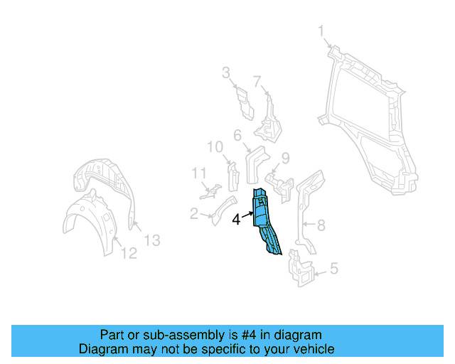 Inner Pillar 1J9-809-323-C - View 3
