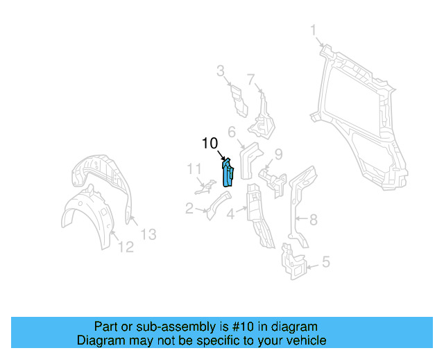 Quarter Panel Reinforcement 1J9-809-666 - View 3