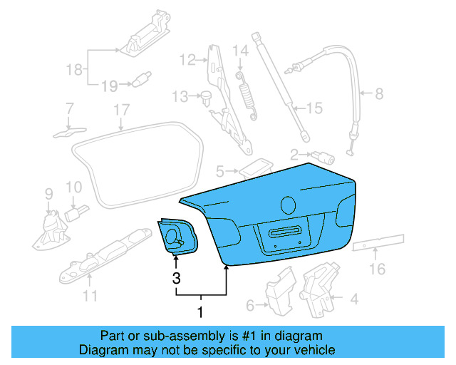 Trunk Lid 1K5-827-025-AP - View 4