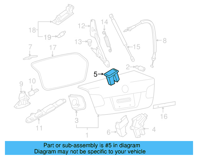 Trunk Lid Trim 1K5-867-605-D-1BS