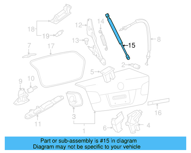 Trunk Lid Lift Support 3B5-827-550-G - View 8