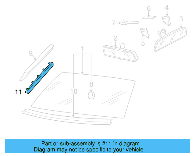 Reveal Molding Retainer Strip 3B0-854-541-A-B41 - View 3