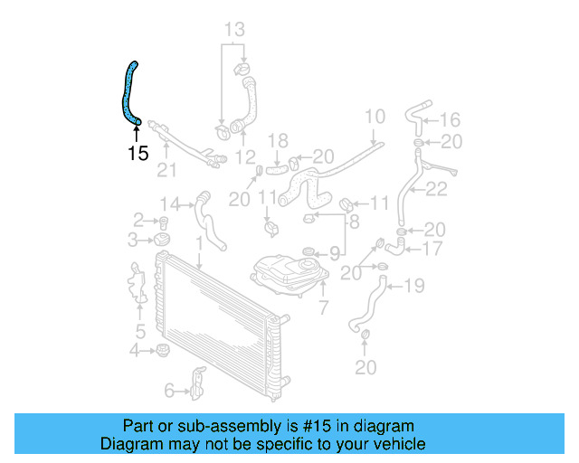 Lower Hose 8D0-121-055-AA - View 3