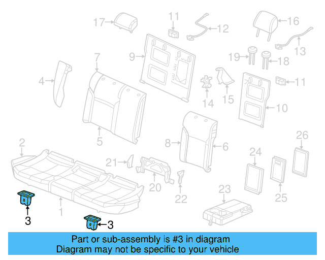 Seat Frame Grommet 1K0-886-373-C - View 26