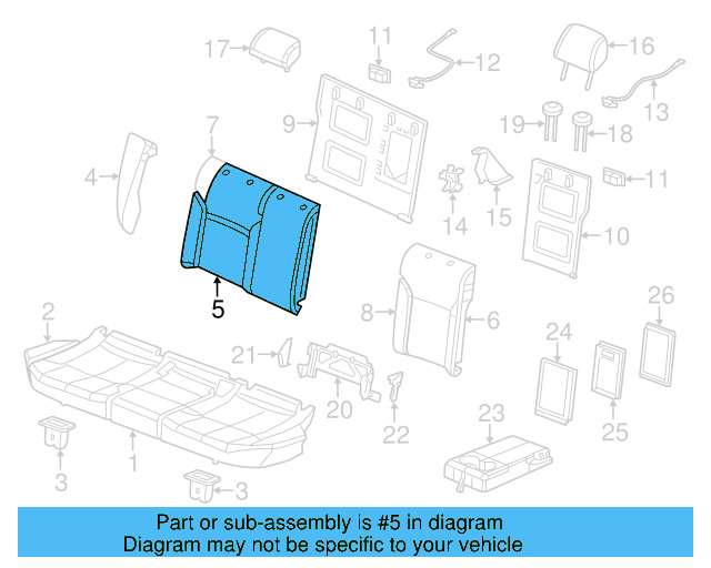 Seat Back Pad 1K5-885-776-P - View 14